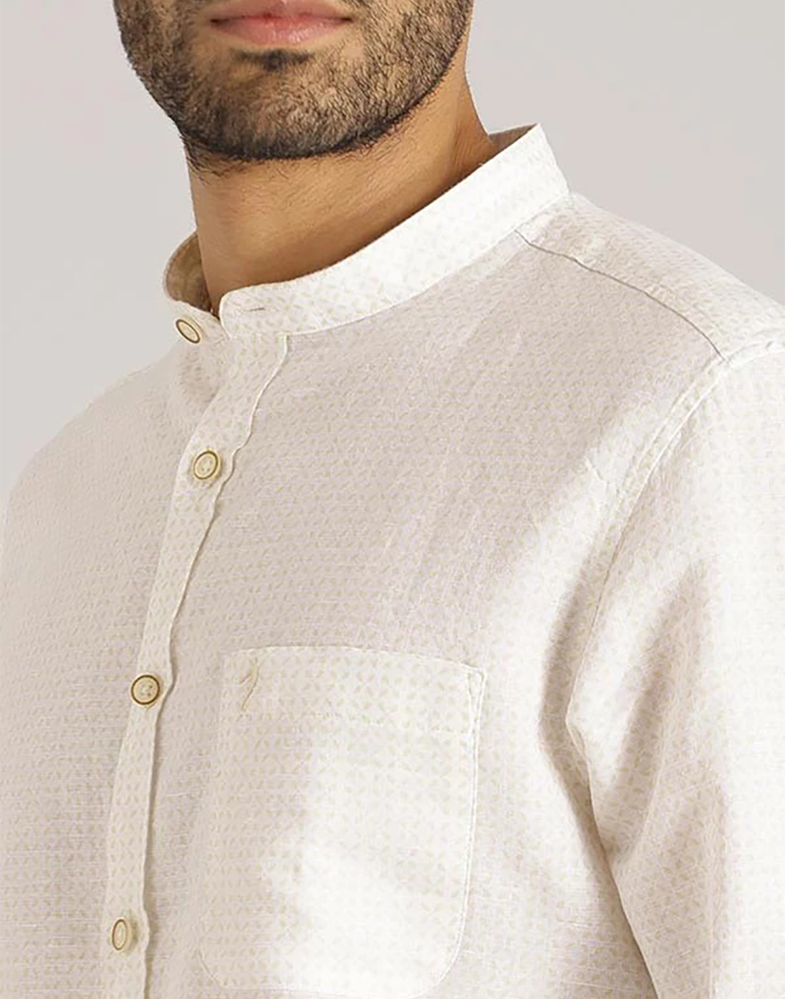 Indian Terrain Men All Over Print Off White Shirt